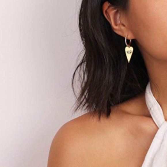 Evil Eye Huggie Hoop Earrings New - Picture 6 of 7